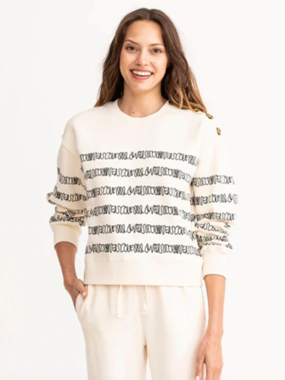 Kerri Rosenthal Aubrey Sweatshirt in Love Actually Oatmilk